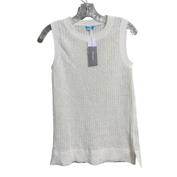 NEW J.MCLAUGHLIN SZ XS CREAM LENA Sweater Vest Sleeveless Knit - Picture 3 of 6